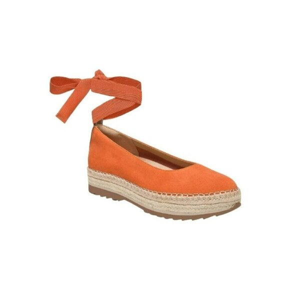 NEW NATURALIZER Womens Orange Platform Suede Platform Slip On ankle tie 7.5 - Picture 1 of 8